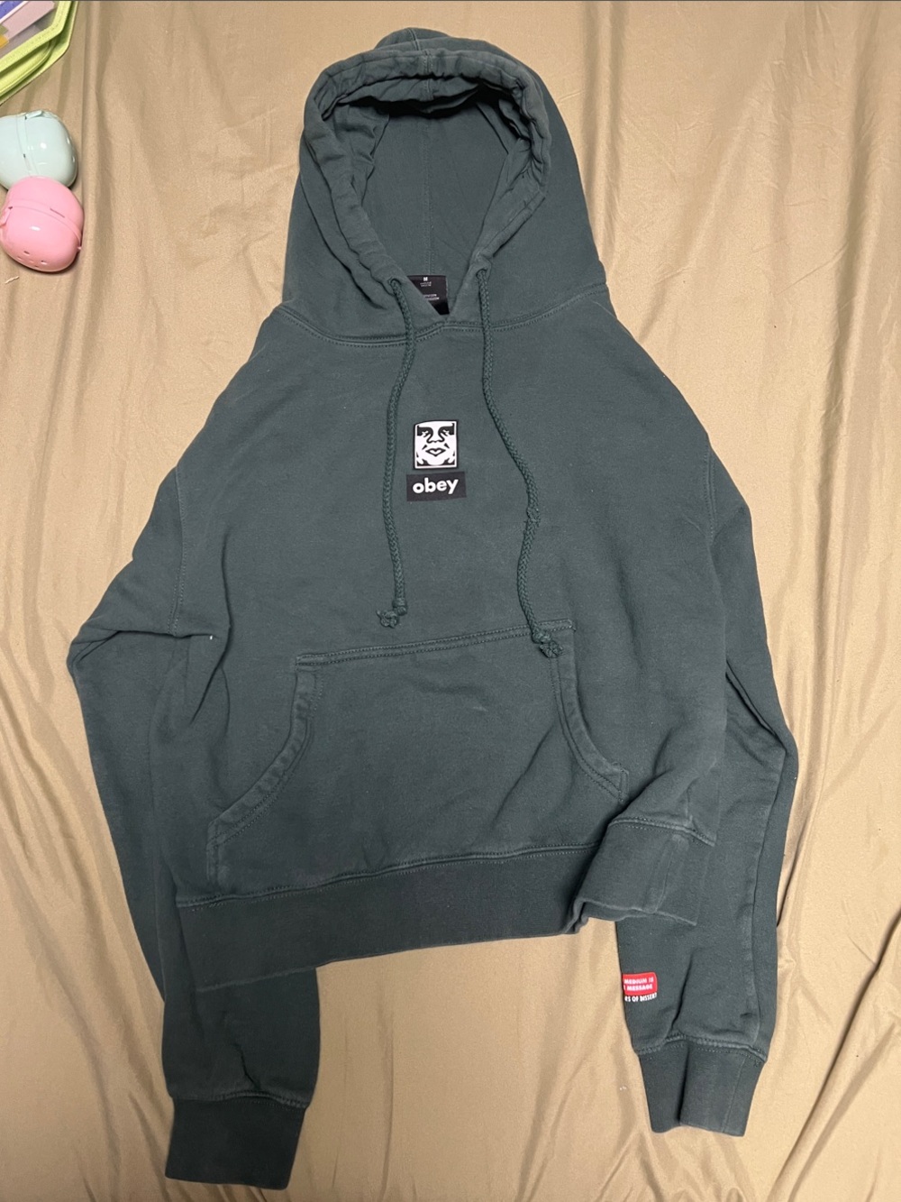 Obey Dark Teal Pullover Hoodie with Center Logo